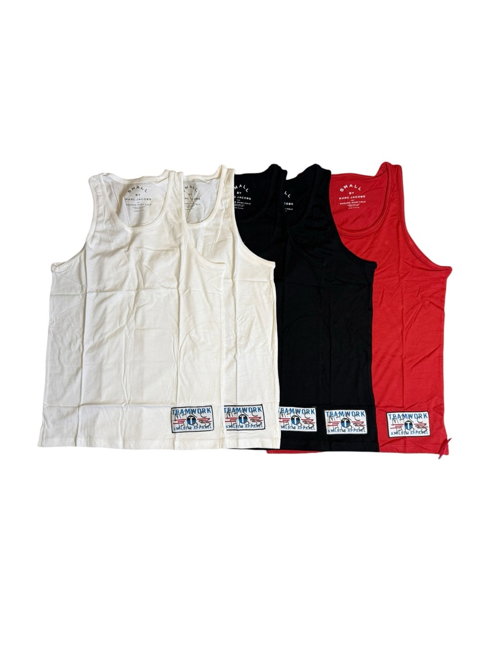 Marc Jacobs Classic Tank Tops in White, Black & Red - Set of 5